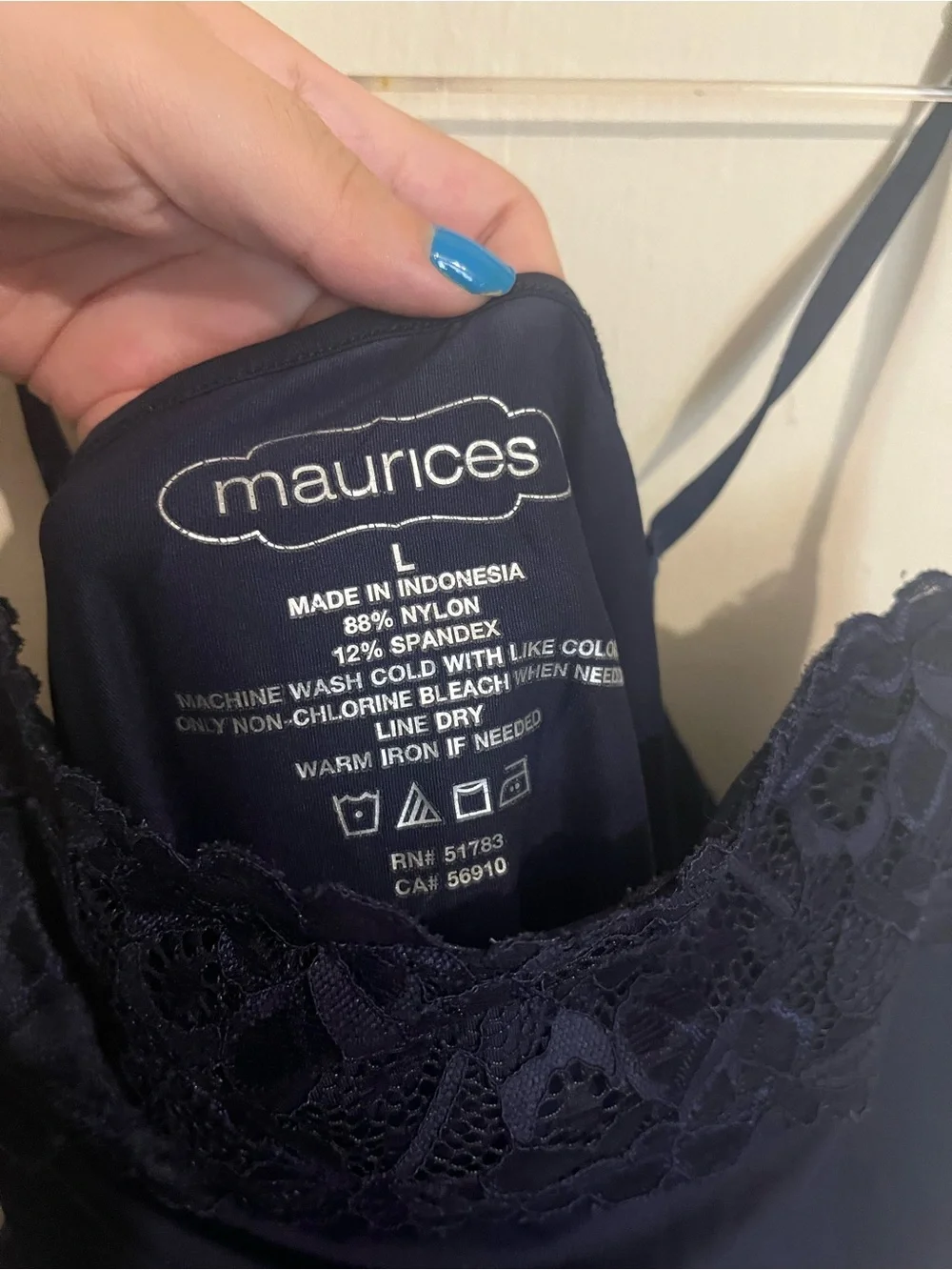 Y2K Navy blue lace cami